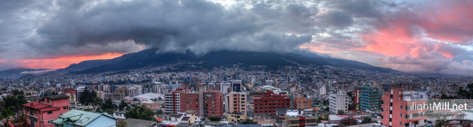 City View of Quito with Pichincha in the background